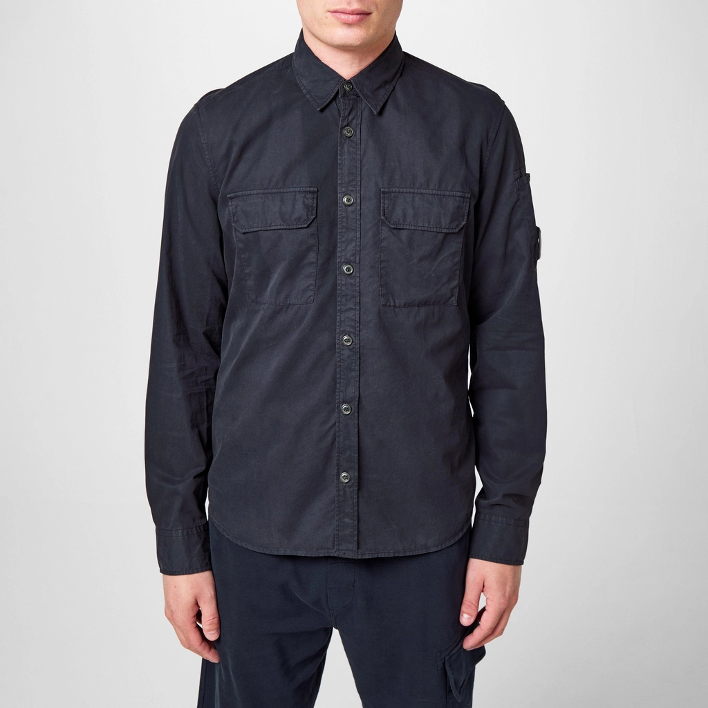 CP Company Long Sleeve Overshirt - Total Eclip 888